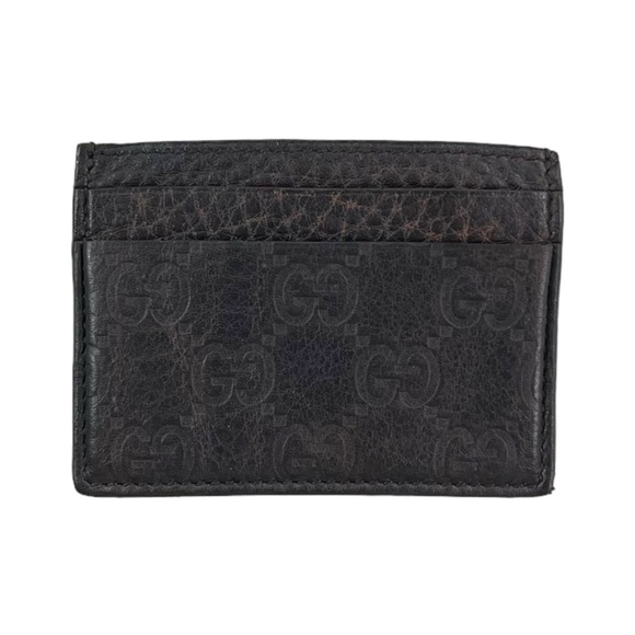 Gucci Leather Monogram Card Holder Wallet - Picture 1 of 5